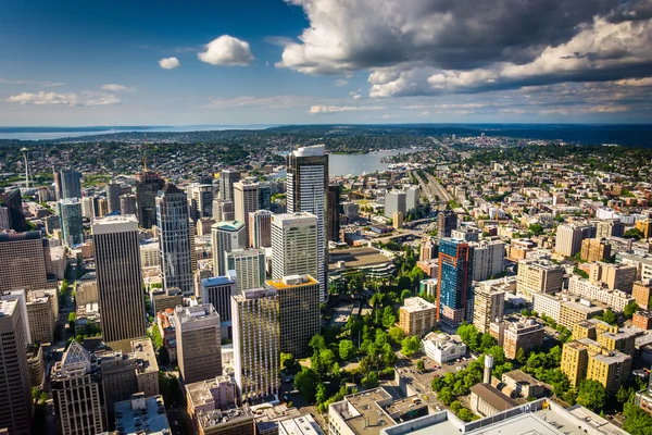 Vista del horizonte del centro, en Seattle, Washington . — Foto de Stock