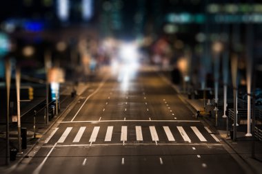 Crosswalk on Howard Street at night, in San Francisco, Californi clipart