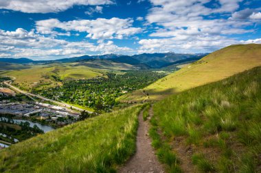 Trail and view of Missoula from Mount Sentinel, in Missoula, Mon clipart