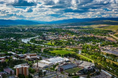 View of Missoula from Mount Sentinel, in Missoula, Montana. clipart