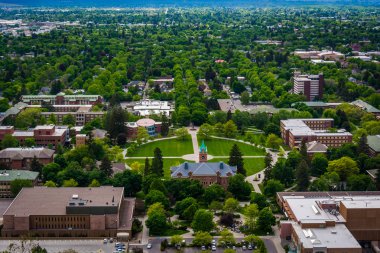 Üniversitesi, Mount Sentinel, Missoula Montana'dan görünümünü, 