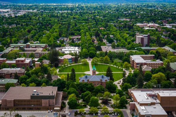 Üniversitesi, Mount Sentinel, Missoula Montana'dan görünümünü, — Stok fotoğraf