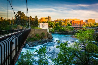 Spokane Nehri şehir Spokane, Washington Köprü.