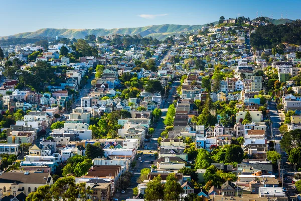 Uitzicht vanaf Corona Heights Park, in San Francisco, Californië. — Stockfoto