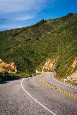 Pasifik Kıyıotobanından uçmadan Big Sur, California.