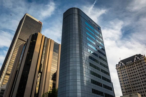 Wolkenkrabbers in het Financial District, in het centrum van Los Angeles, — Stockfoto