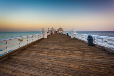The pier at sunset in Malibu, California.