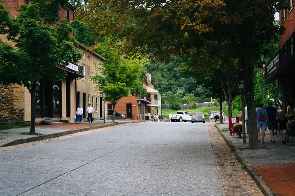 Edificios a lo largo de la calle Shenandoah en Harpers Ferry, Virginia Occidental — Foto de Stock