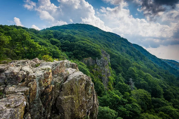 Vista das Montanhas Blue Ridge de Little Stony Man Cliffs em — Fotografia de Stock