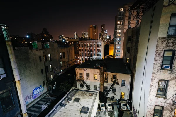 Vista de edifícios no Lower East Side da Manhattan Brid — Fotografia de Stock