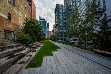 Binalar ve geçit yüksek satırında, Chelsea, Manhattan, N