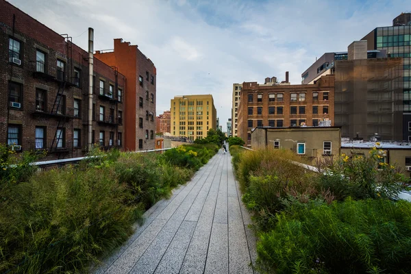 Gebäude und Gehweg an der Hochstraße, in chelsea, manhattan, n — Stockfoto