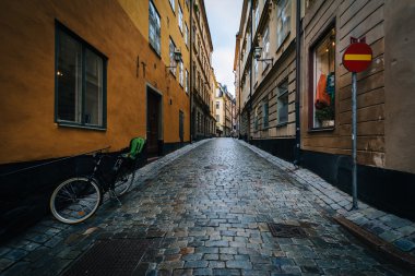 Dar sokakta Galma Stan, Stockholm, İsveç.