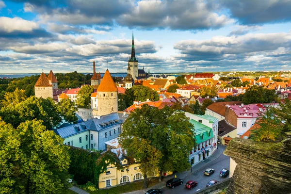 Vista del casco antiguo, desde la plataforma de observación de Patkuli en Toompea H — Foto de Stock