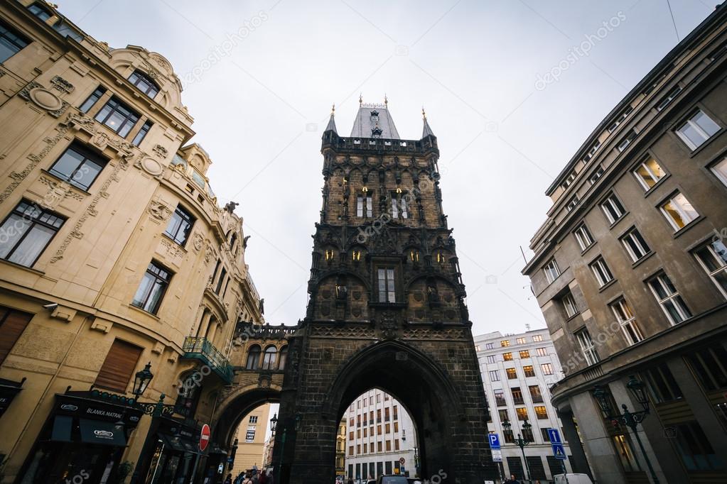 The Powder Tower, in Old Town, Prague, Czech Republic.