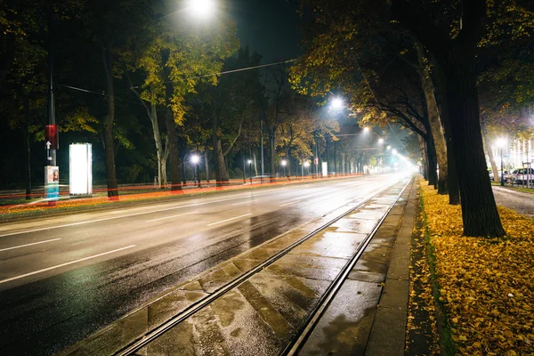 Parkring вночі, Відень, Австрія. — стокове фото