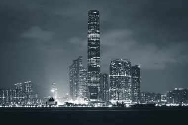 Sheung Wan, Hong Kong Marnixkade Kowloon manzarası, gece,