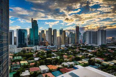 View of the skyline of Makati at sunset, in Metro Manila, The Ph clipart