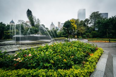 Çiçekler ve Hong Kong Hayvanat Bahçesi ve Botanik Garde Çeşmede