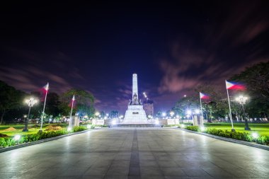 Gece, Ali Rıza anıt Rizal Park'ta Ermita, Manila, T