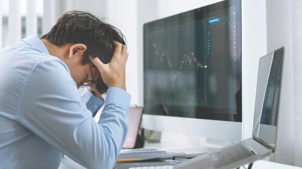 Concetto Finanziario Trader Dilettante Non Riuscito Dell Investimento Perdendo Suo — Foto Stock