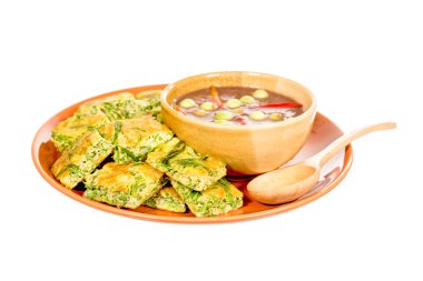 Fried akasya pennata omlet Chili yapıştırın Tay tarzında