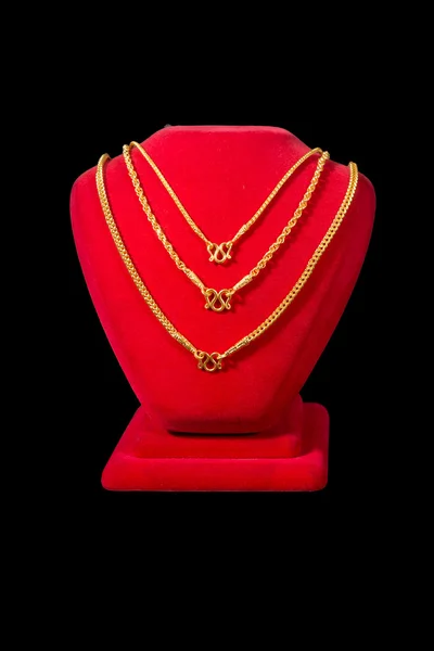 gerçekçi kırmızı altın kolye takı standları 