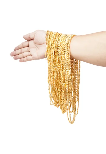 Golden necklace — Stock Photo, Image