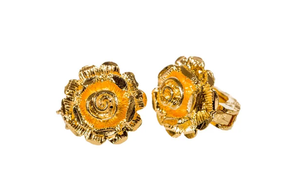 Golden earrings — Stock Photo, Image