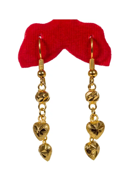 Golden earrings — Stock Photo, Image