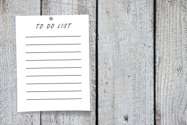 Kağıt Not, ahşap arka plan