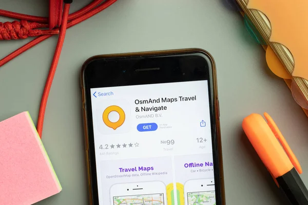 Нью Йорк Сша Ноября 2020 Логотип Магазина Приложений Osmand Maps — стоковое фото