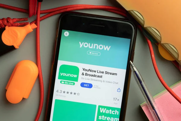 Nueva York Estados Unidos Noviembre 2020 Younow Live Stream Broadcast — Foto de Stock