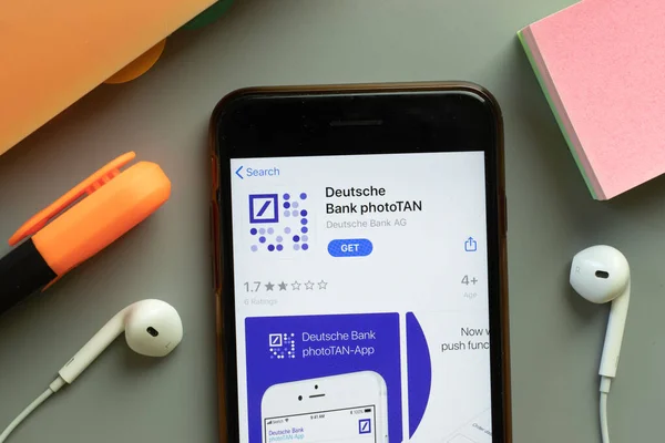 Nueva York Estados Unidos Noviembre 2020 Deutsche Bank Phototan App — Foto de Stock