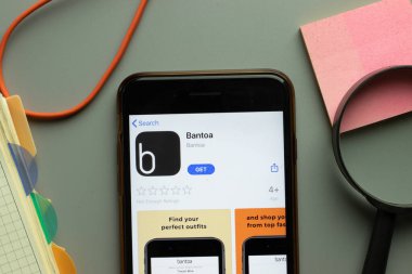 New York, ABD - 26 Ekim 2020: Bantoa mobil uygulama logosu telefon ekranında, İllüstrasyon Editörü.