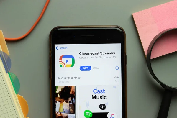New York Usa Жовтня 2020 Chromecast Streamer Mobile App Logo — стокове фото