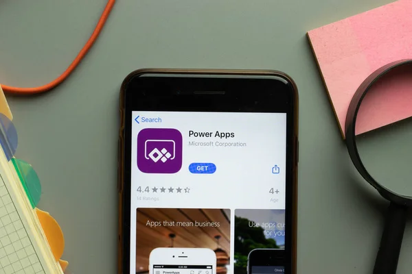 New York Oktober 2020 Power Apps Mobiele App Logo Telefoonscherm — Stockfoto