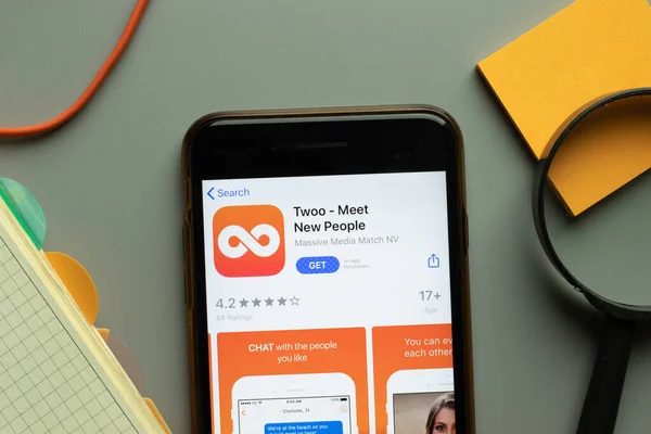 Нью Йорк Сша Октября 2020 Логотип Мобильного Приложения Twoo Экране — стоковое фото