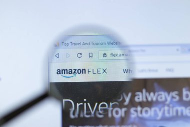 New York, ABD - 26 Ekim 2020: Amazon Flex şirketi web sitesi logosu, Illustrative Editorial.