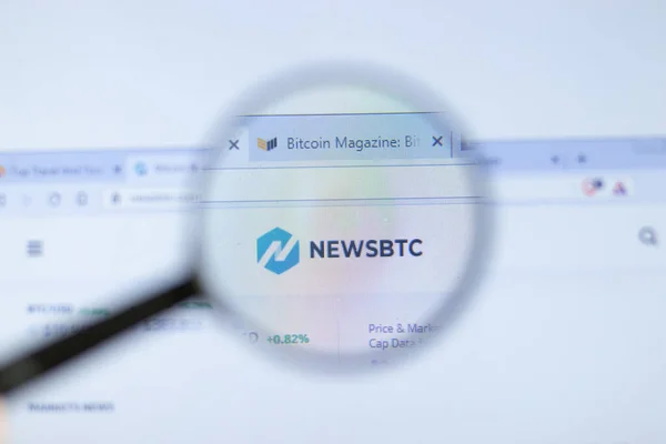 Nueva York Octubre 2020 Sitio Web Empresa Newsbtc Con Logo — Foto de Stock