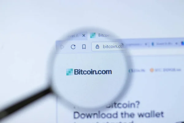 New York Usa Oktober 2020 Bitcoin Com Företagets Webbplats Med — Stockfoto