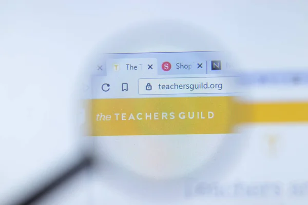 New York Usa Října 2020 Firemní Web Teachers Guild Logem — Stock fotografie