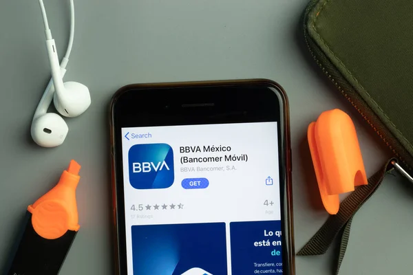 New York Usa October 2020 Bbva Bancomer Movil Mobile App — Foto de Stock