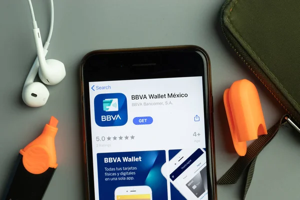 New York Usa October 2020 Bbva Wallet Mexico Mobile App — Foto de Stock