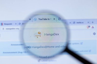 New York, ABD - 29 Eylül 2020: MangaDex şirket web sitesi logosu, Illustrative Editorial.