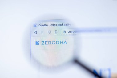 New York, ABD - 29 Eylül 2020: Zerodha zerodha.com şirket web sitesi logosu, Illustrative Editorial.