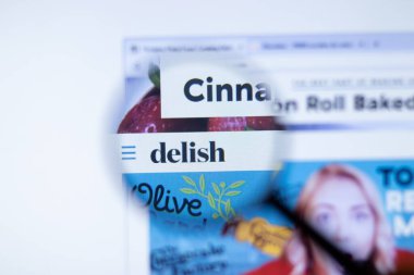 New York, ABD - 29 Eylül 2020: Logolu Delish delish.com şirketi web sitesi, Illustrative Editorial.