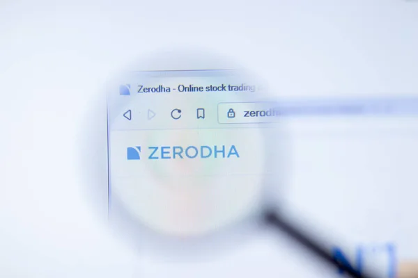 Nowy Jork Usa Września 2020 Strona Firmy Zerodha Zerodha Com — Zdjęcie stockowe