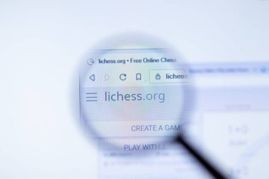 New York, ABD - 29 Eylül 2020: lichess.org Lichess şirket web sitesi logosu kapanıyor, Illustrative Editorial.