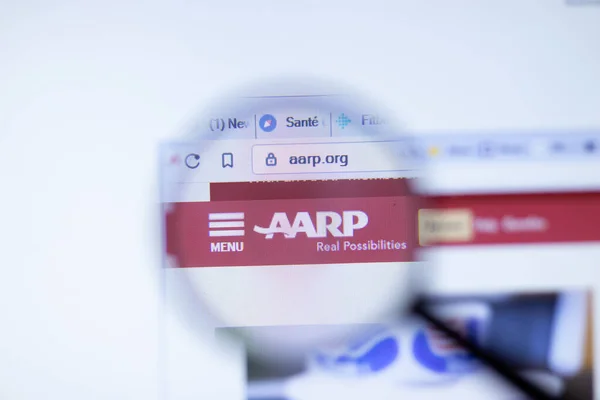 Nova York Eua Setembro 2020 Site Empresa Aarp Aarp Org — Fotografia de Stock